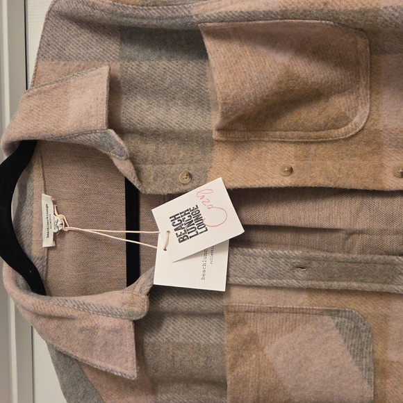 Beachlunchlounge Plaid Shirt in Tan and Gray - Picture 4 of 4